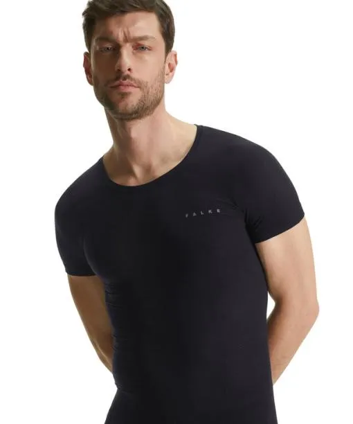 Men Men TShirt Ultralight Cool Black FALKE Short Sleeve Shirts