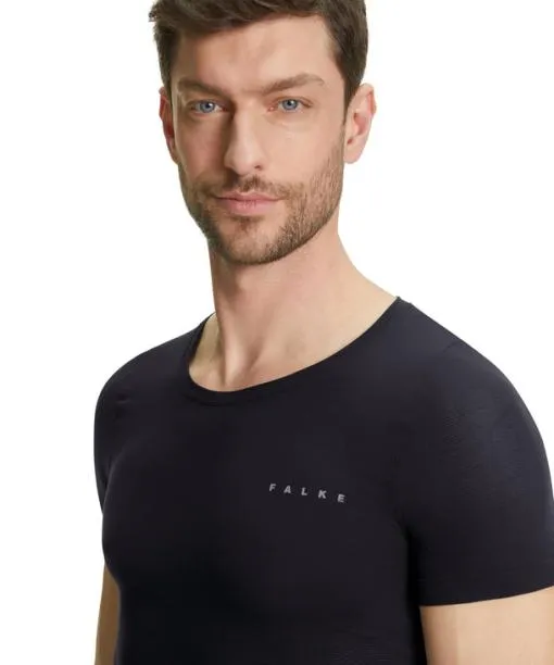 Men Men TShirt Ultralight Cool Black FALKE Short Sleeve Shirts