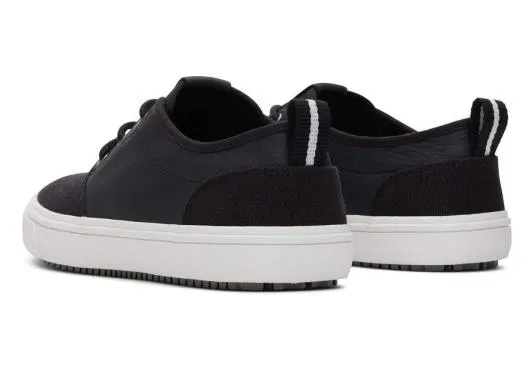 Men MenCarlo Terrain Black Leather Water Resistant Sneaker Water Resistant Black Canvas TOMS Slip Ons