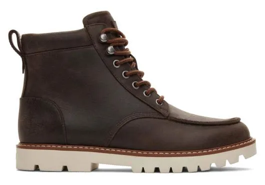 Men MenPalomar Brown Water Resistant Leather Boot Dark Brown Water Resistant TOMS Boots