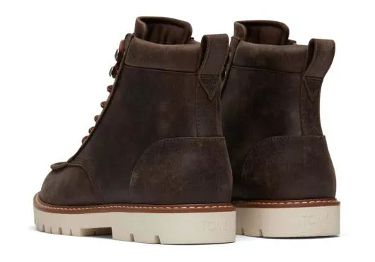 Men MenPalomar Brown Water Resistant Leather Boot Dark Brown Water Resistant TOMS Boots