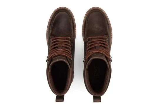 Men MenPalomar Brown Water Resistant Leather Boot Dark Brown Water Resistant TOMS Boots