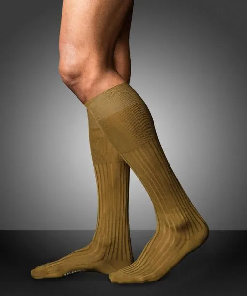 Men No 13 Finest Piuma Cotton Men Kneehigh Socks Brass FALKE Knee High Socks