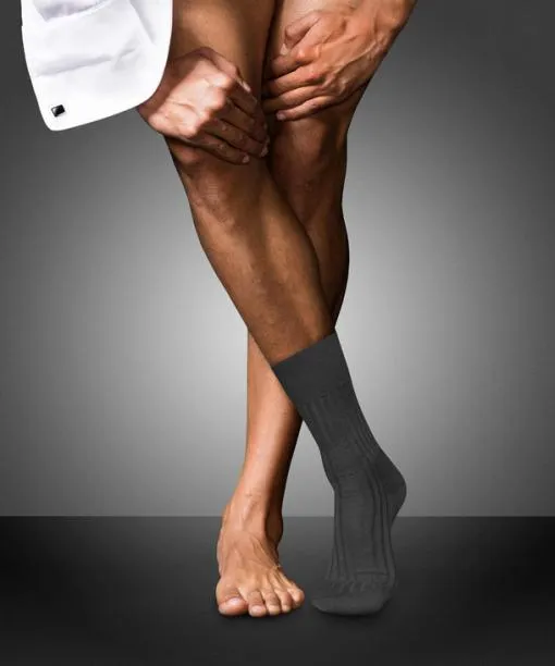 Men No 13 Finest Piuma Cotton Men Socks Anthracite Mel FALKE Socks