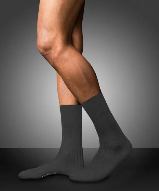 Men No 13 Finest Piuma Cotton Men Socks Anthracite Mel FALKE Socks