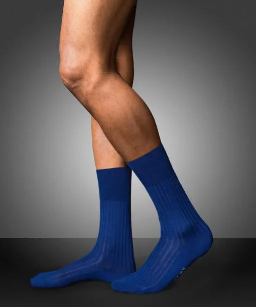 Men No 13 Finest Piuma Cotton Men Socks Royal Blue FALKE Socks