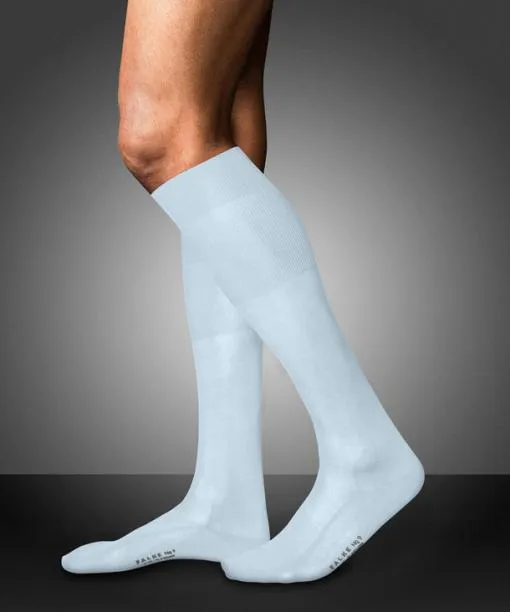 Men No 9 Pure Fil Dcosse Men Kneehigh Socks Light Blue FALKE Knee High Socks