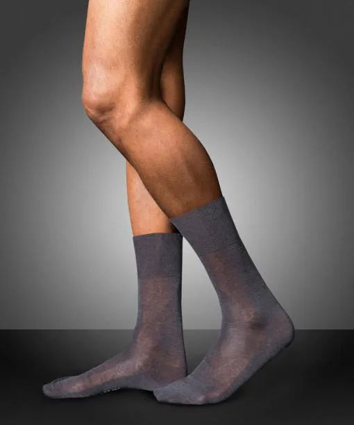 Men No 9 Pure Fil Dcosse Men Socks Anthracite Mel FALKE By Material