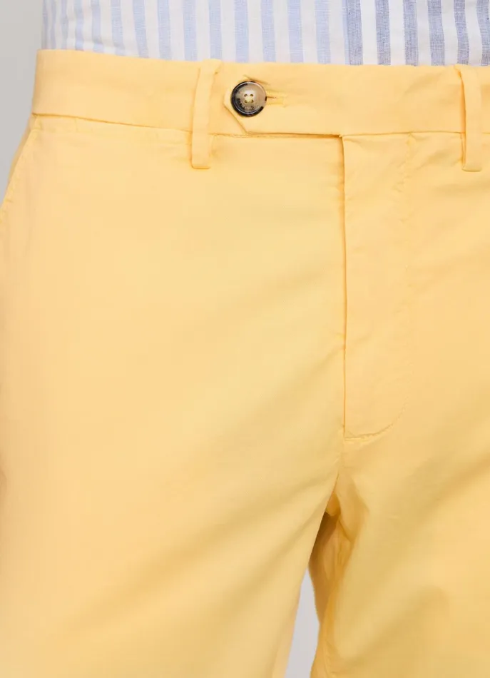 Men Pants Faonnable Regular Fit Stretch Chinos Mellow Yellow