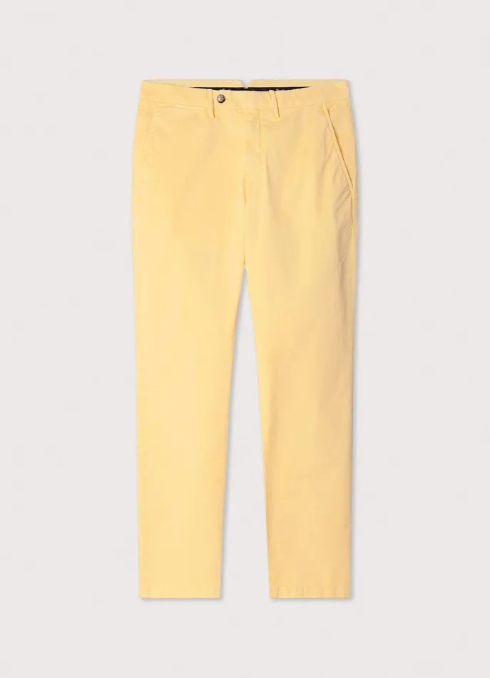 Men Pants Faonnable Regular Fit Stretch Chinos Mellow Yellow