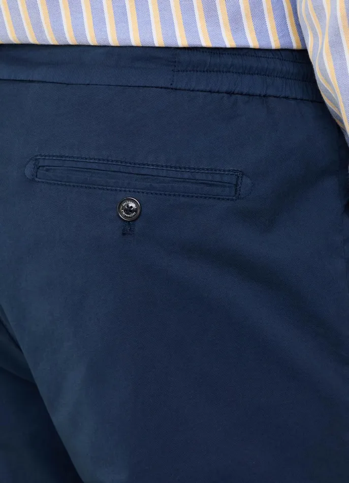 Men Pants Faonnable Regular Fit Stretch Trousers Marine Blue