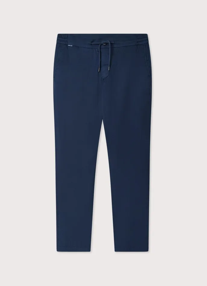 Men Pants Faonnable Regular Fit Stretch Trousers Marine Blue