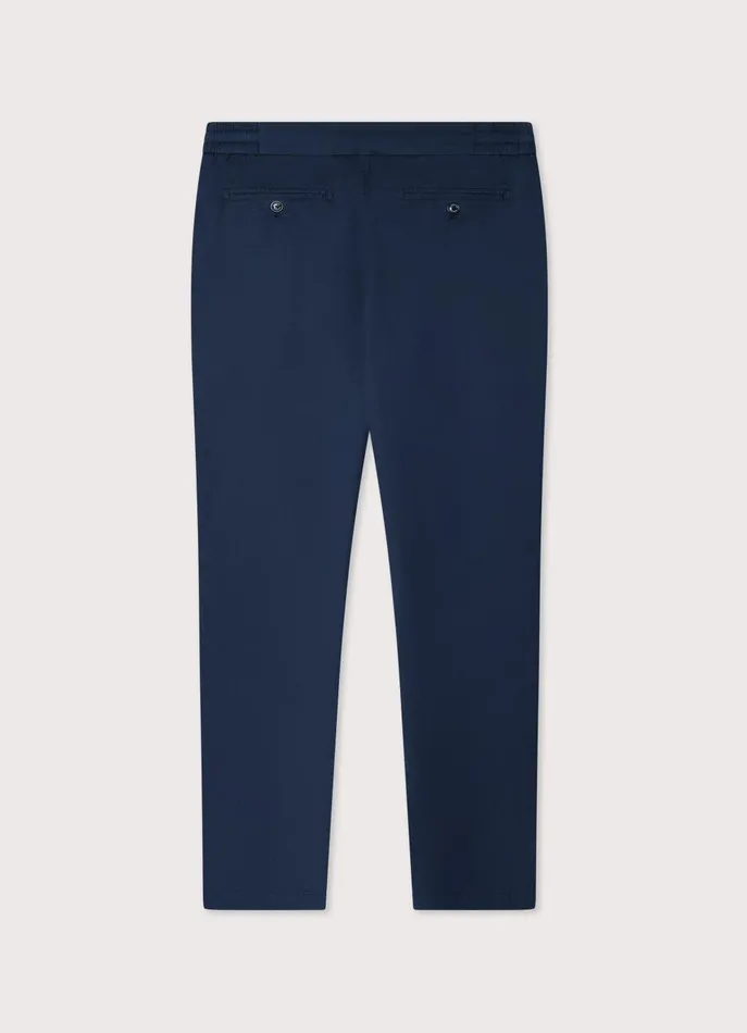 Men Pants Faonnable Regular Fit Stretch Trousers Marine Blue