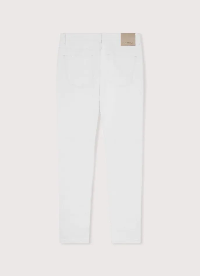 Men Pants Faonnable Regular Fit White Wash Jeans White