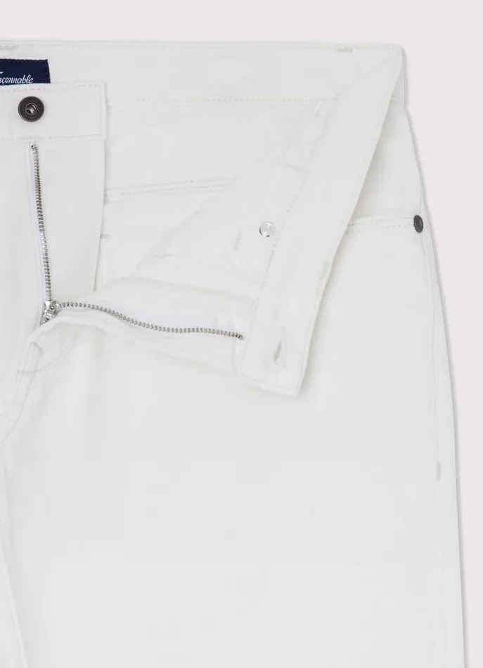 Men Pants Faonnable Regular Fit White Wash Jeans White