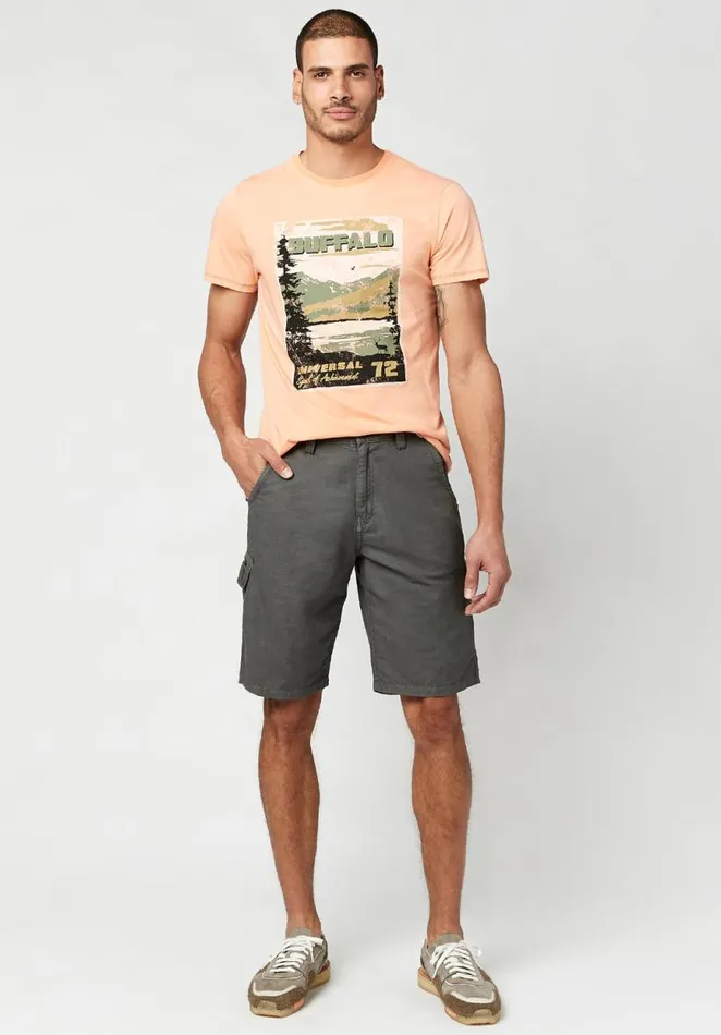Men Reactive Howane Shorts Charcoal Buffalo David Bitton Shorts
