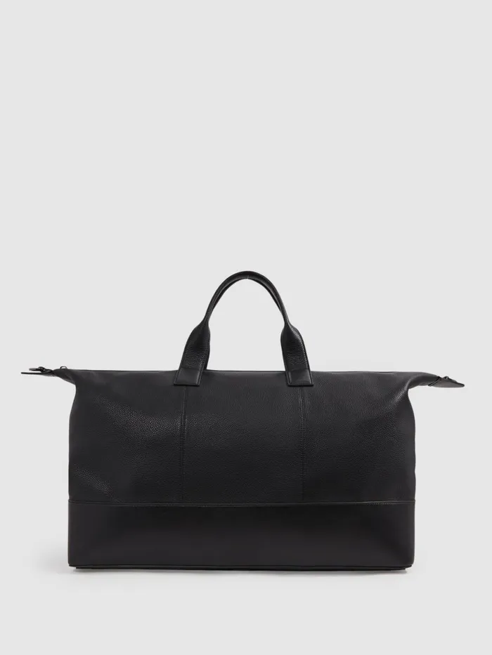 Men Reiss Bags Carter Leather Travel Bag Black