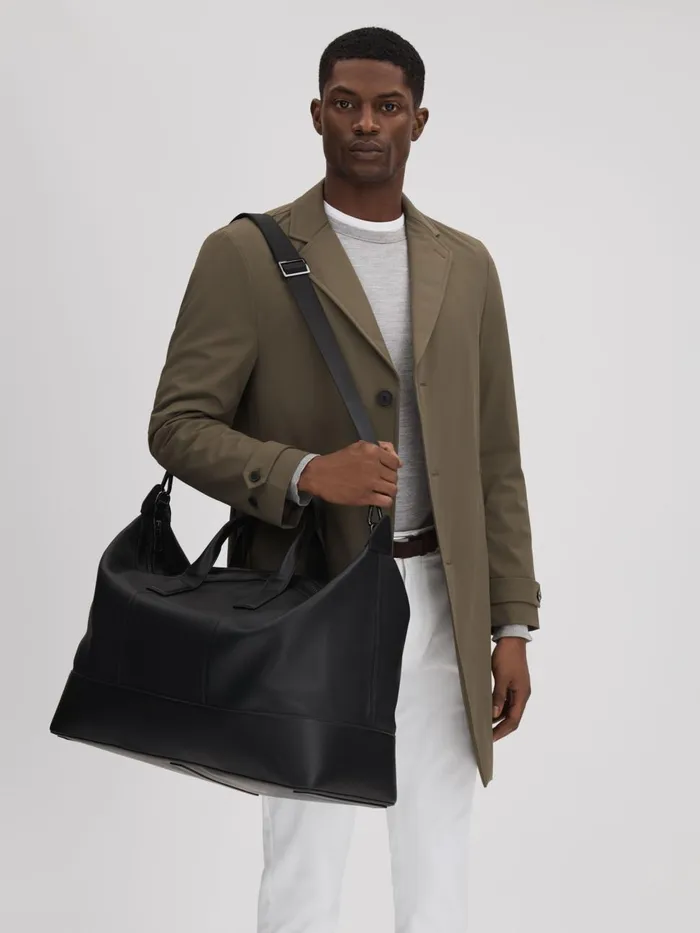 Men Reiss Bags Carter Leather Travel Bag Black