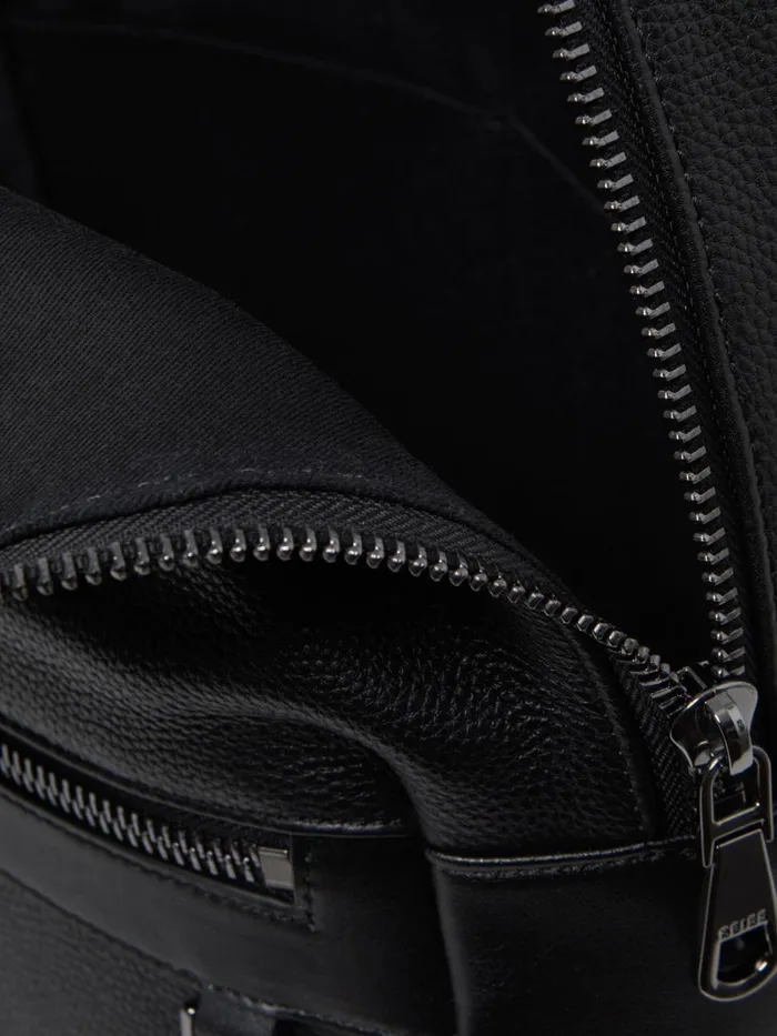 Men Reiss Bags Drew Leather Zipped Backpack Black