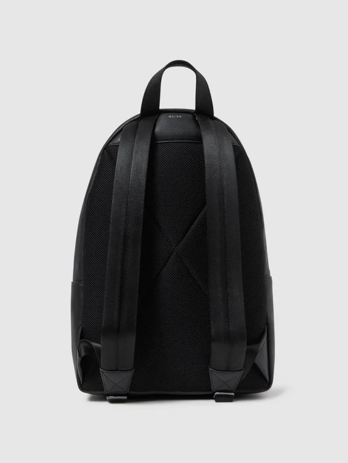 Men Reiss Bags Drew Leather Zipped Backpack Black