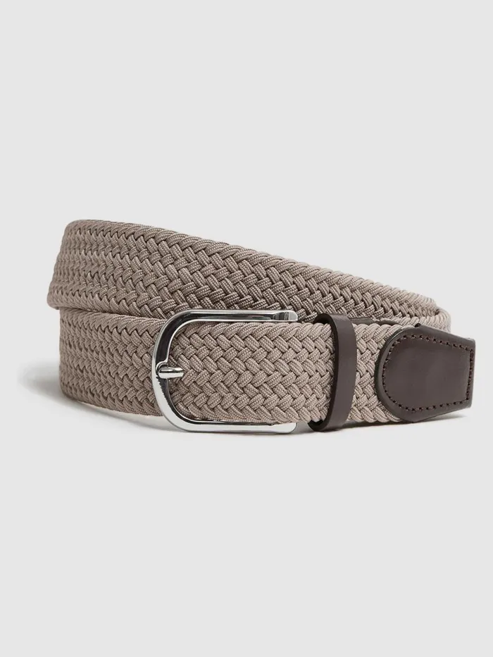 Men Reiss Belts Elmont Woven Belt Stone