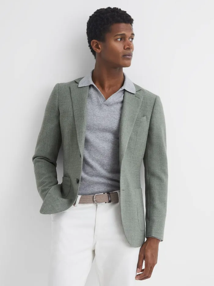 Men Reiss Belts Elmont Woven Belt Stone