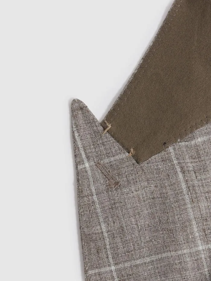 Men Reiss Blazers Burgess Linen Double Breasted Check Blazer Light Taupe