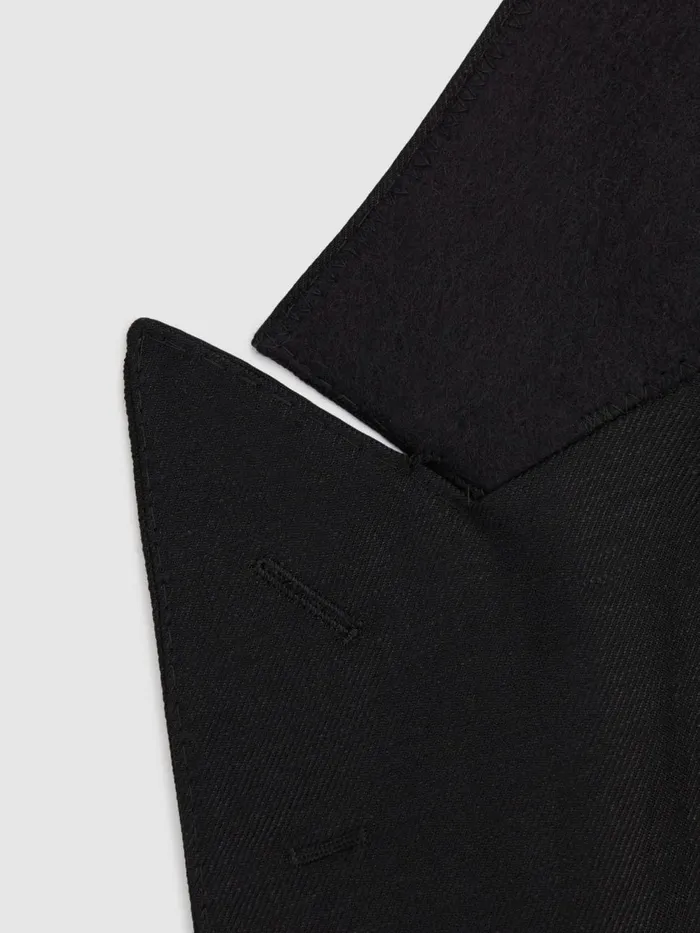 Men Reiss Blazers Jacobson WoolLinen Double Breasted Blazer Black