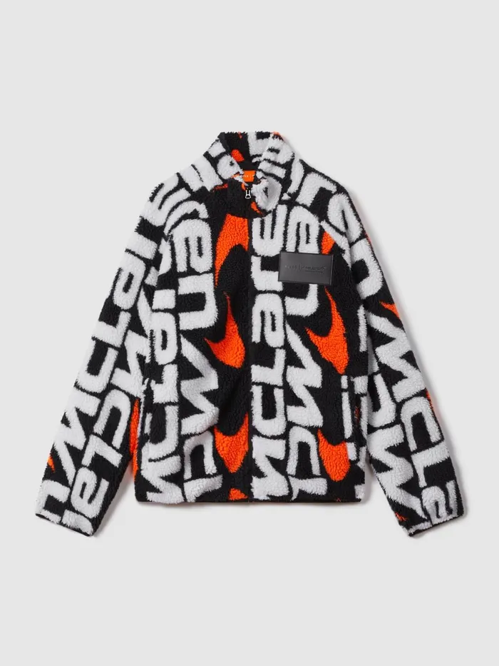 Men Reiss Brands F1 ZipThrough Fleece Jacket Black Multi