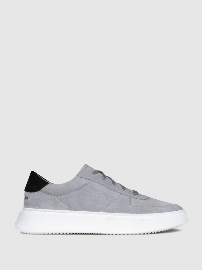 Men Reiss Brands Footwear Suede Marais Trainers Greyblack
