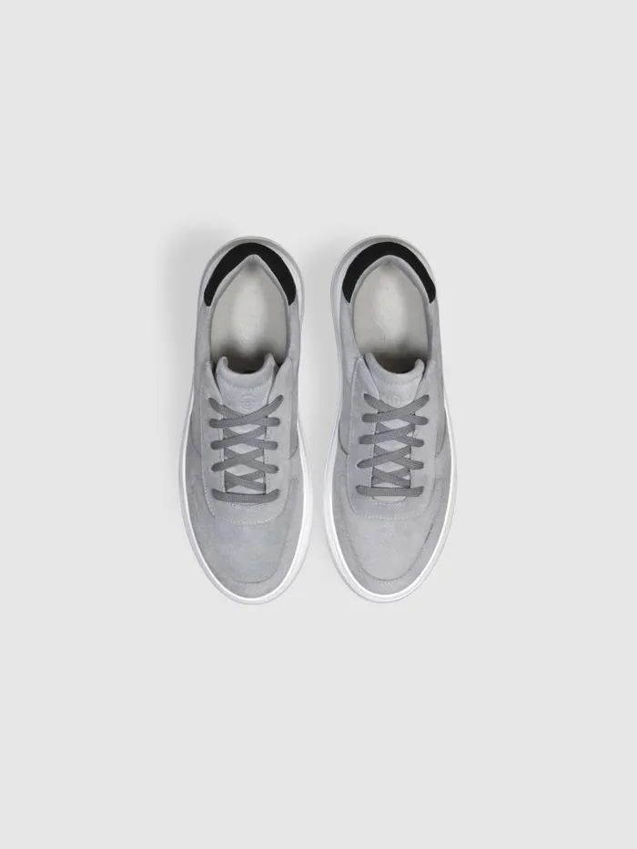 Men Reiss Brands Footwear Suede Marais Trainers Greyblack