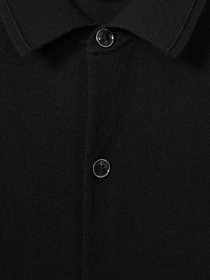 Men Reiss Knitwear Forbes Merino Wool ButtonThrough Cardigan Black