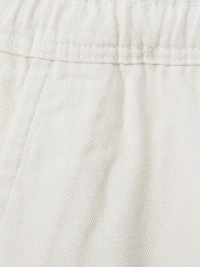Men Reiss Pants London Cotton Drawstring Trousers Ecru