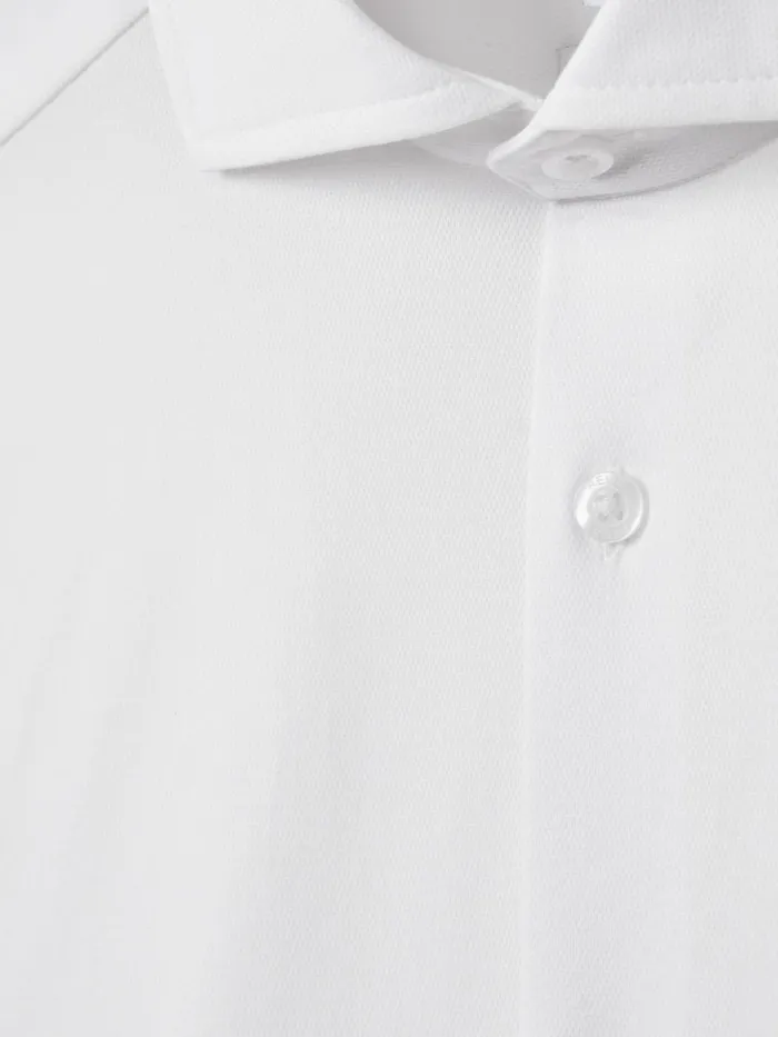 Men Reiss Shirts Nate Cutaway Collar Jersey Slim Fit Shirt White
