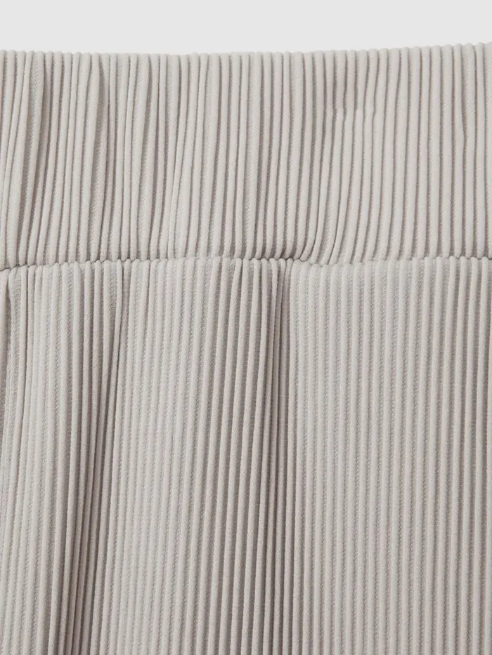 Men Reiss Shorts Conor Ribbed Elasticated Waist Shorts Silver