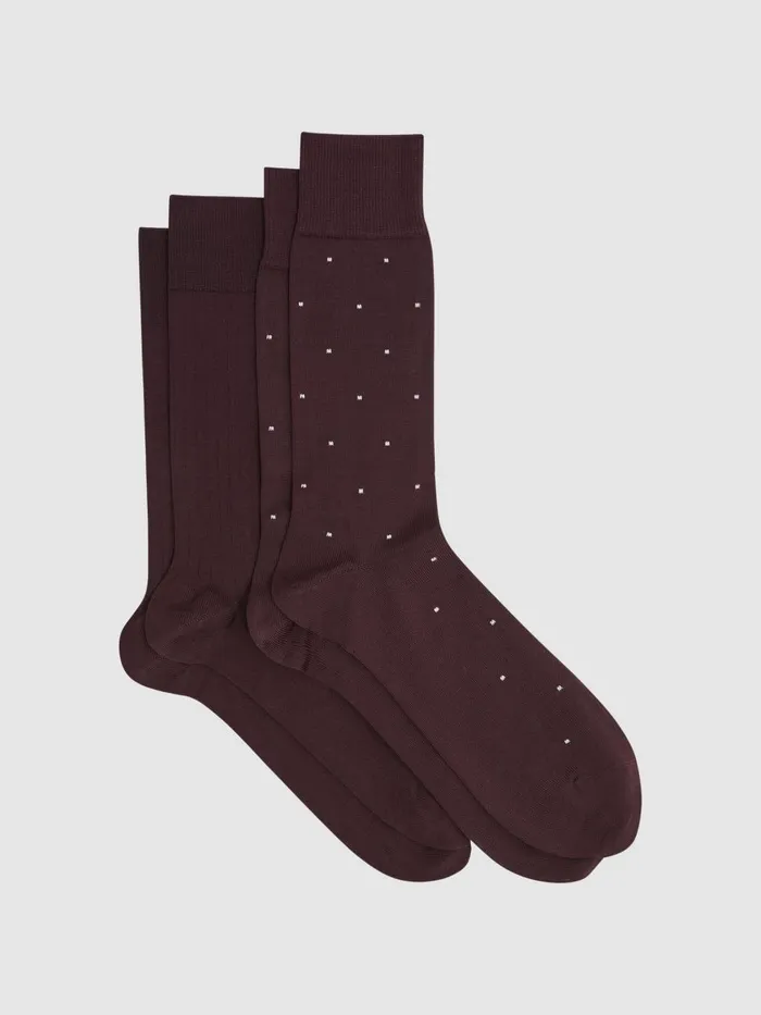 Men Reiss Socks and Underwear Graham 2 Pack Of Socks Bordeaux