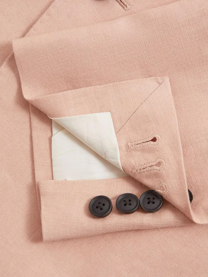 Men Reiss Suits and Tailoring Kin Slim Fit Single Breasted Linen Blazer Pink