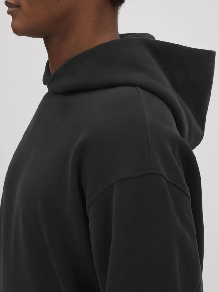 Men Reiss Sweats Hoodies and Joggers Alexander Casual Fit Cotton Hoodie Washed Black