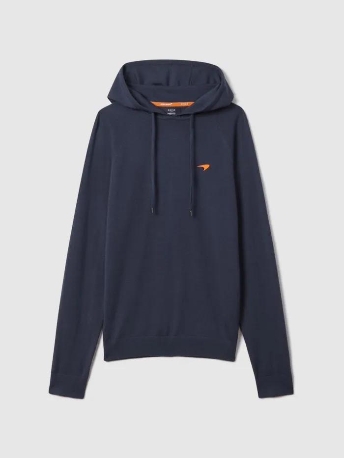 Men Reiss Sweats Hoodies and Joggers F1 Merino Wool Hoodie Airforce Blue