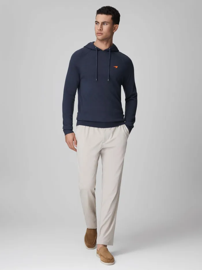 Men Reiss Sweats Hoodies and Joggers F1 Merino Wool Hoodie Airforce Blue