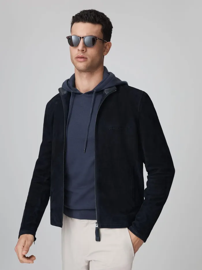 Men Reiss Sweats Hoodies and Joggers F1 Merino Wool Hoodie Airforce Blue