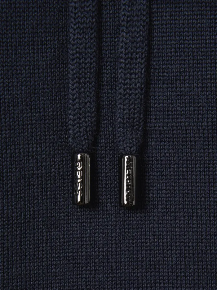 Men Reiss Sweats Hoodies and Joggers F1 Merino Wool Hoodie Airforce Blue