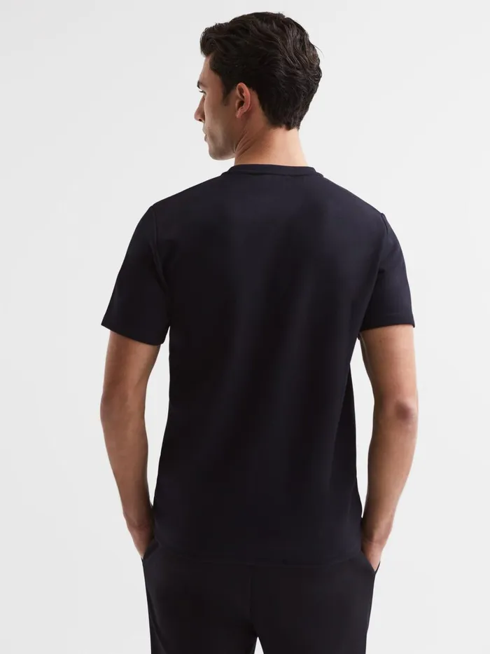 Men Reiss TShirts Bradley Interlock Jersey Crew Neck TShirt Navy
