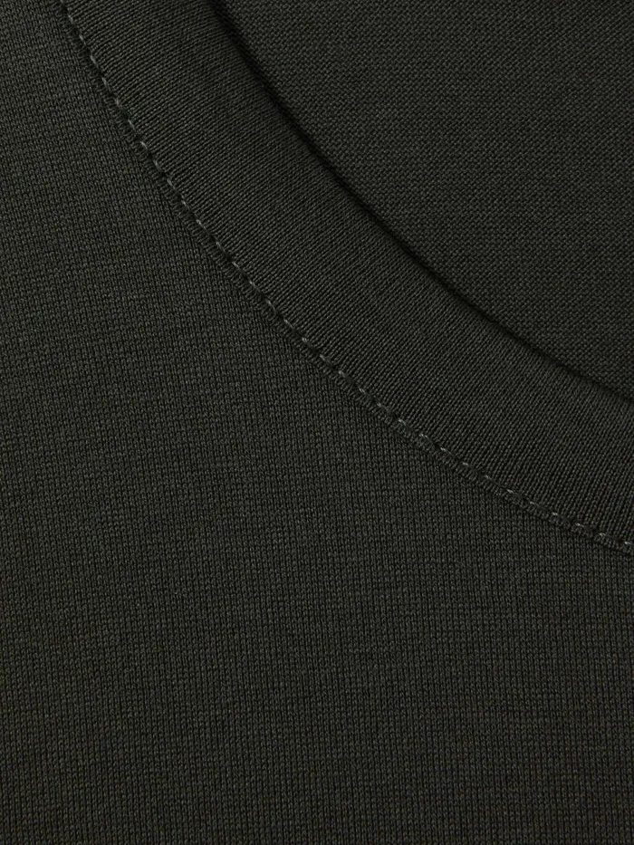 Men Reiss TShirts Caspian Mercerised Cotton Crew Neck TShirt Dark Olive Green