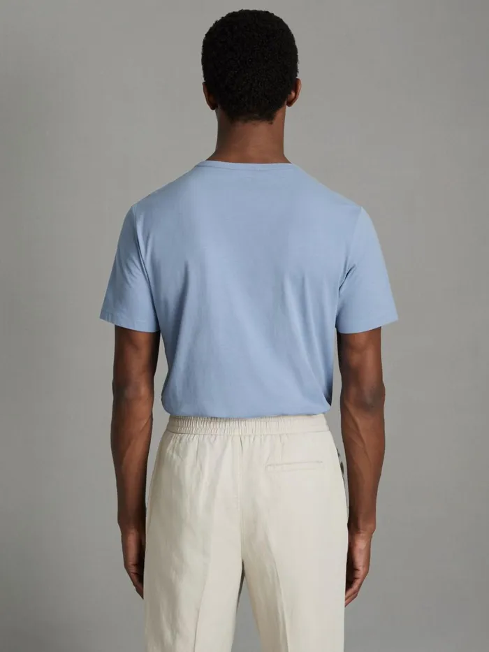 Men Reiss TShirts Melrose Cotton Crew Neck TShirt Reef Blue