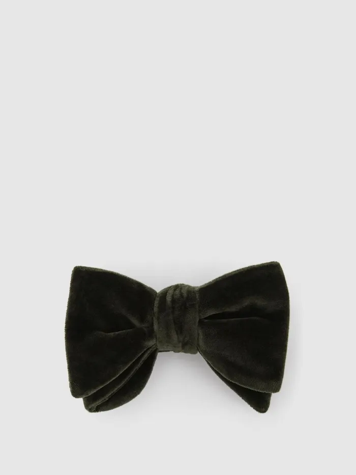 Men Reiss Ties and Pocket Squares Hike Velvet Bow Tie Emerald