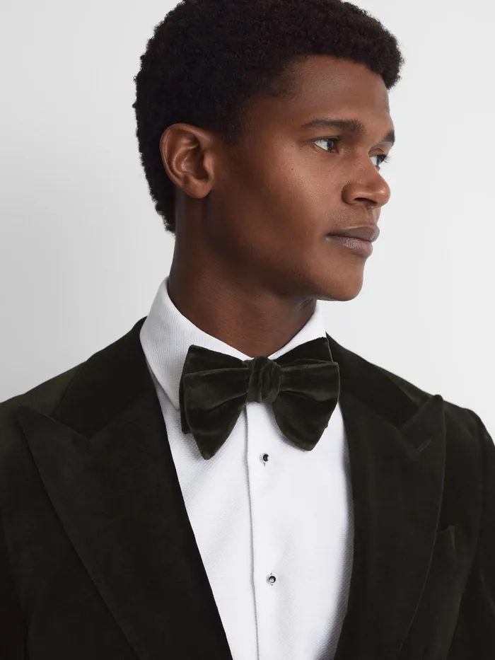 Men Reiss Ties and Pocket Squares Hike Velvet Bow Tie Emerald