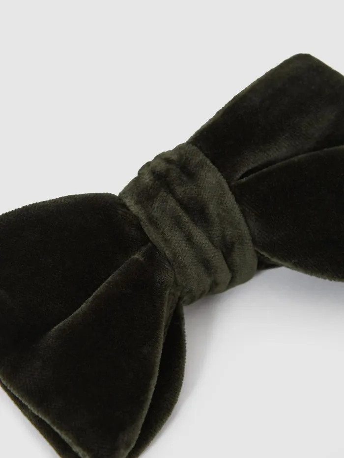 Men Reiss Ties and Pocket Squares Hike Velvet Bow Tie Emerald