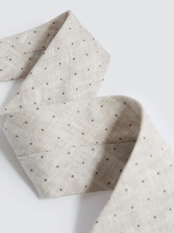 Men Reiss Ties and Pocket Squares Lateran Silk Polka Dot Tie Oatmeal Melange