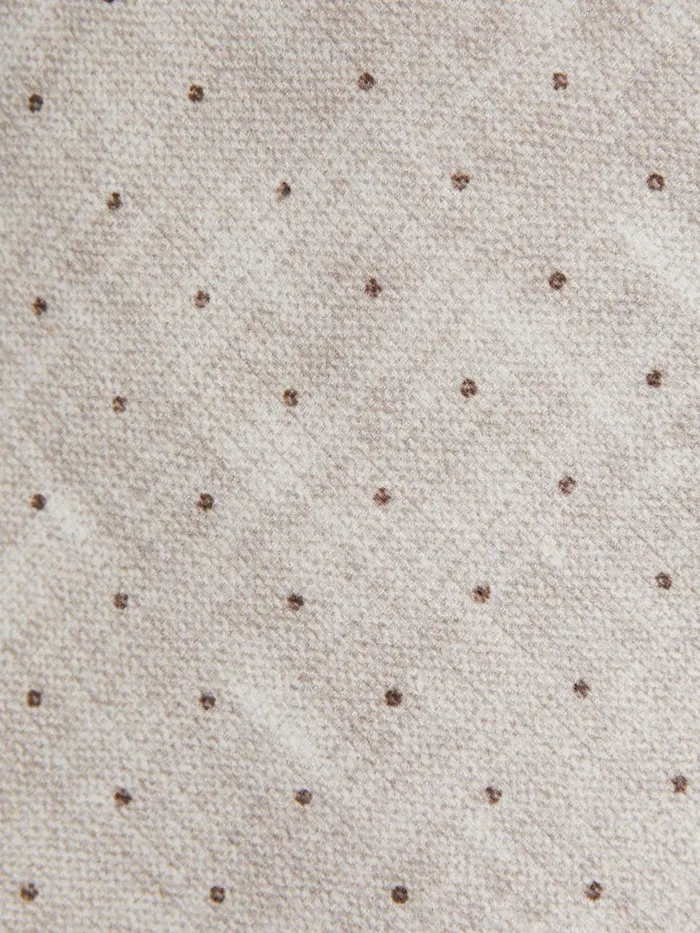 Men Reiss Ties and Pocket Squares Lateran Silk Polka Dot Tie Oatmeal Melange